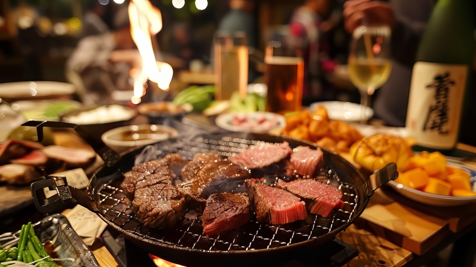 日本酒の持つ旨みが焼肉を引き立たせます。