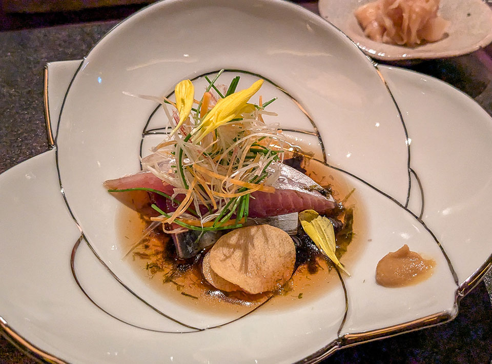 鰹　海苔醤油　ガーリックチップ　針野菜　辛子